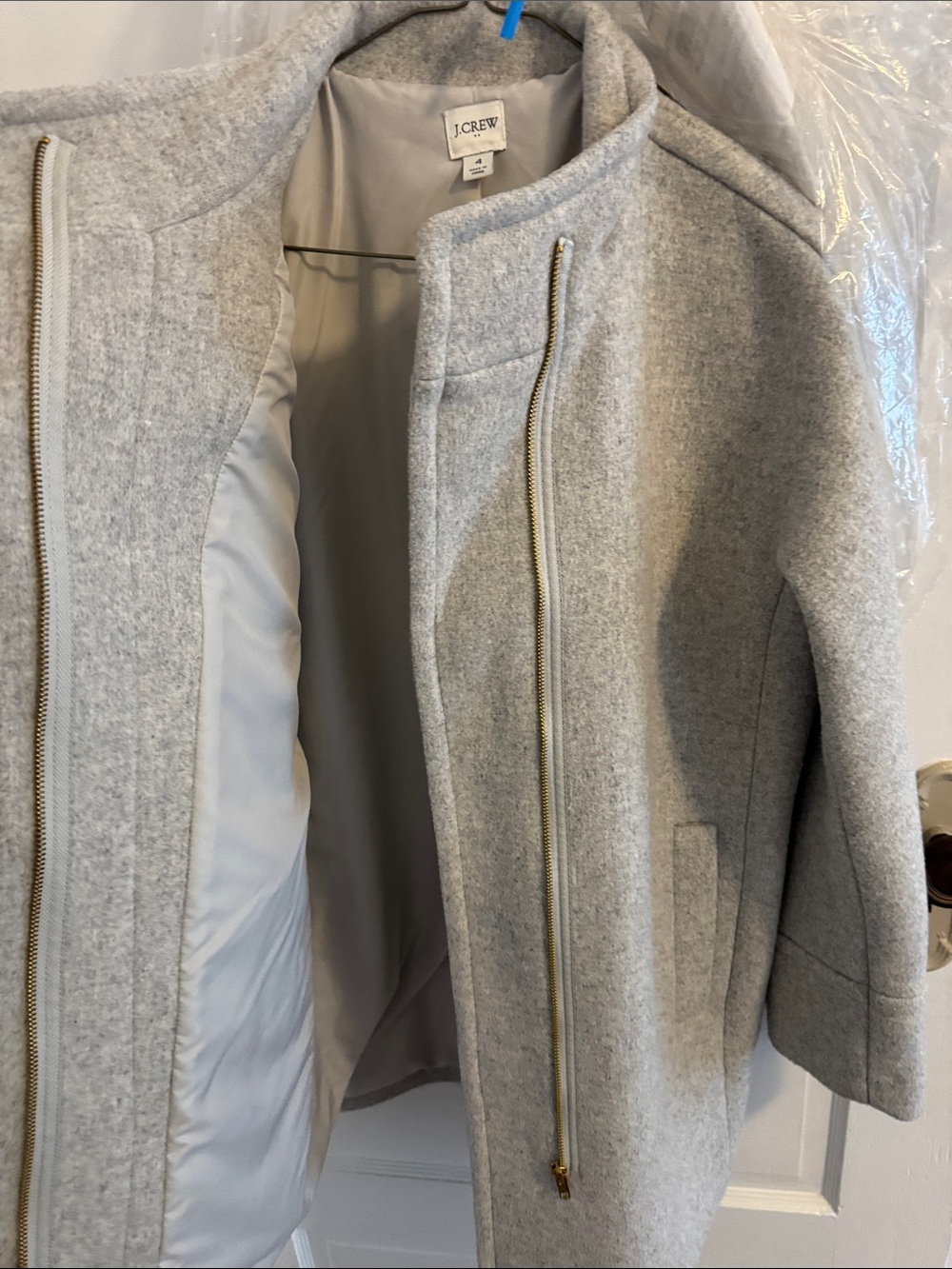 J. Crew Light Gray Wool Blend Collar Coat - Picture 3 of 4